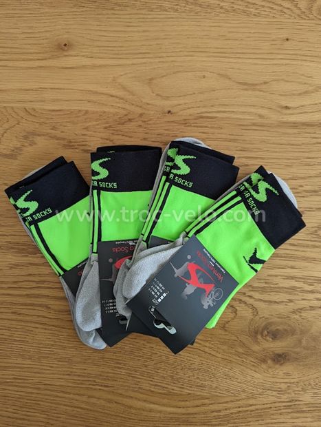 NEUF - Lot de 4 paires de chaussettes Cyclisme - Running - CLASSIC VERT/NOIR - Ventura Socks - 1