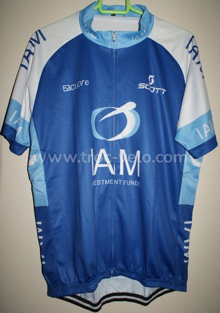 Maillot vélo été homme manches courtes -team "IAM" - xxl - bleu/blanc - 1