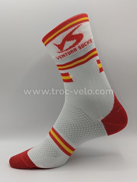 NEUF - Lot de 4 paires de chaussettes Cyclisme - Running - ESPAGNE BLANC - Ventura Socks - 3