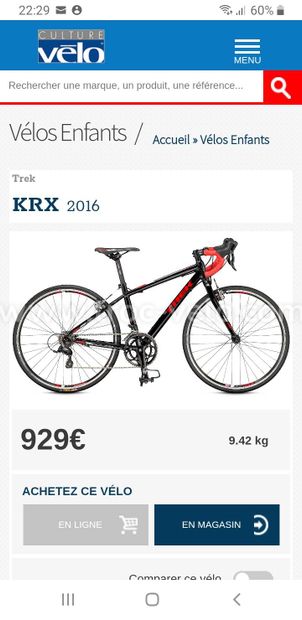 Vélo route Junior Trek KRX - 4