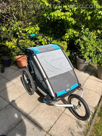 Remorque Vélo 2-en-1 YARDIN Pour 2 Enfants - Convertible Poussette, Harnais 5 Points - 40kg Max