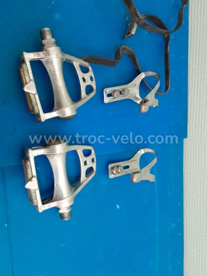 Pédales Vélo Vintage Maillard CXC 500 – 9/16 – Alu Argent – Course – Années 80
