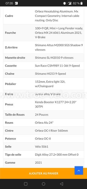 Vtt orbea 24 hot sale