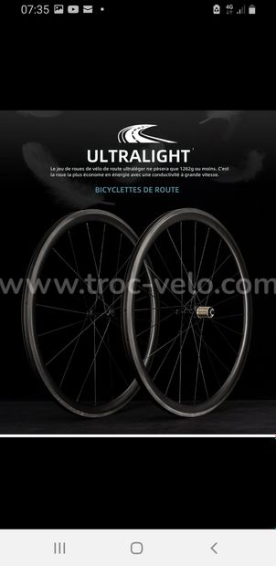 😍😍😍 paire roues carbones 38mm ultra light 1,28kg patin/pneu/tubeless ready  - 1